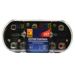 Zestaw żarówek H7 + bezpieczniki 30 elementów